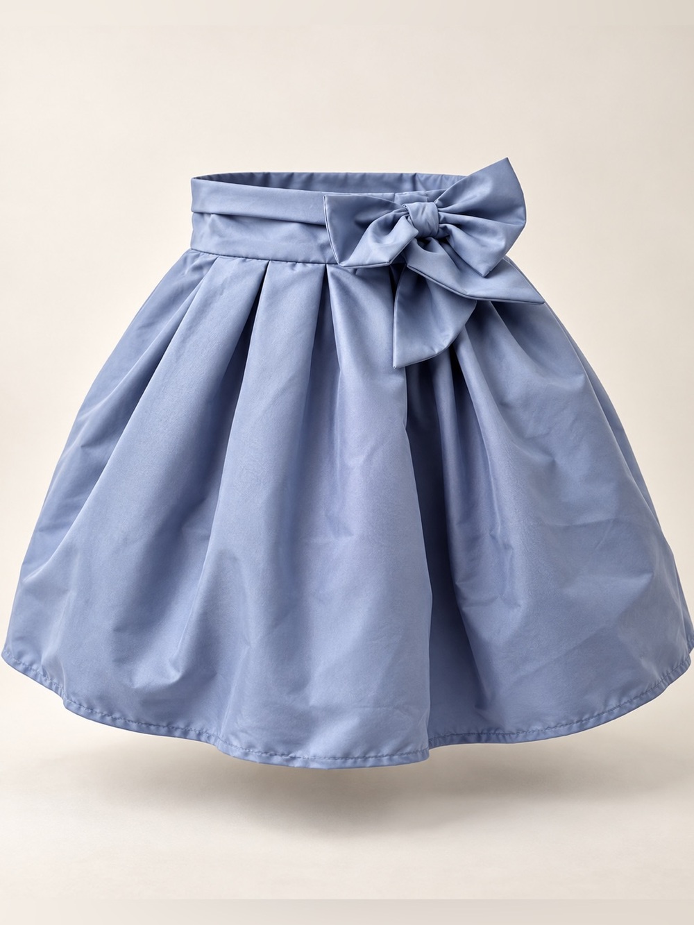 Girls Blue Satin Bow Pleated Party Skirt European Boutique